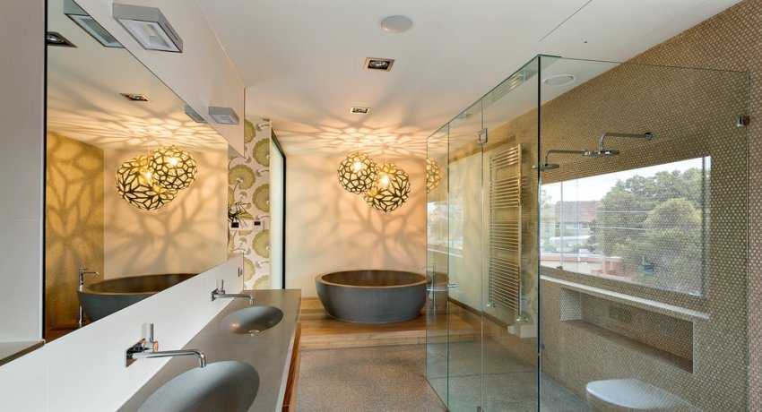 Варианты освещения в ванной комнате, правила выбора и расположения светильников